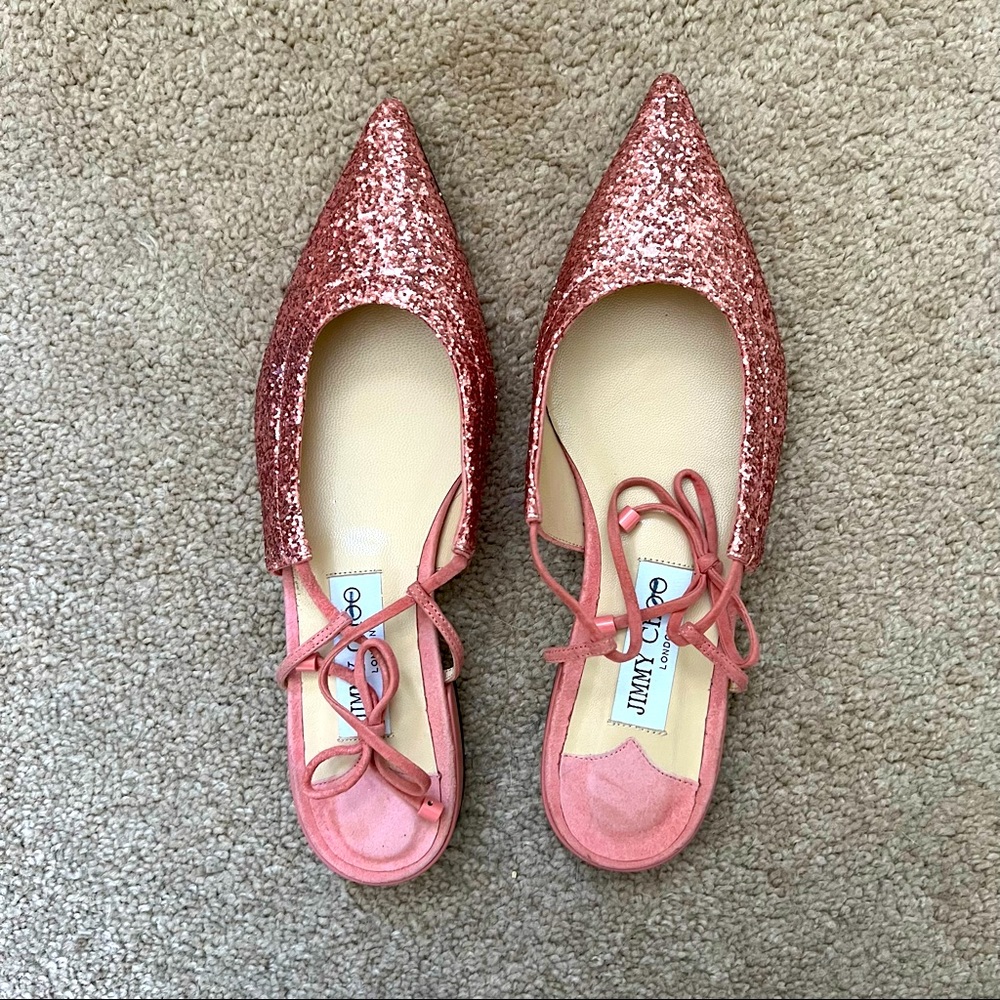 Brand New Jimmy Choo sling back flat, Size 37. pink.